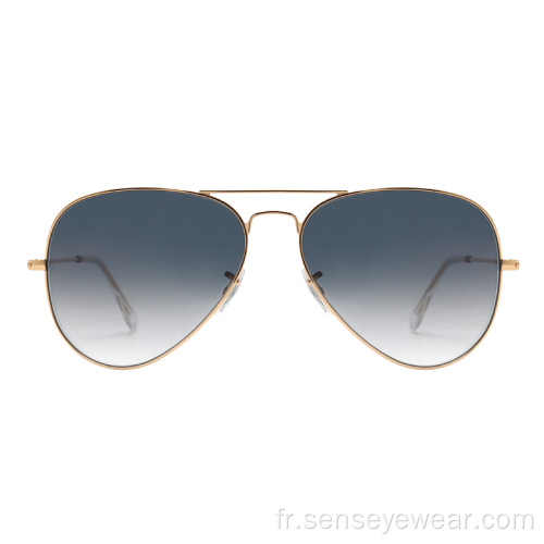 Louces de verres pour hommes en acier inoxydable classiques Lunettes de soleil